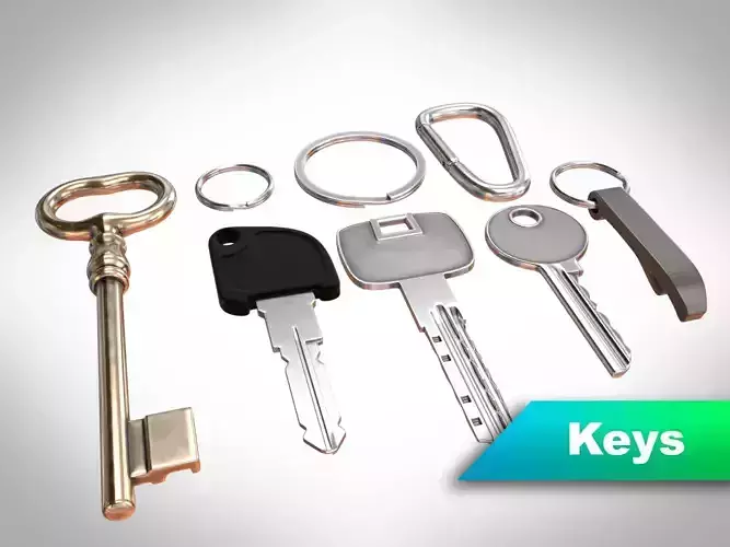 Keys with attachments 3D model