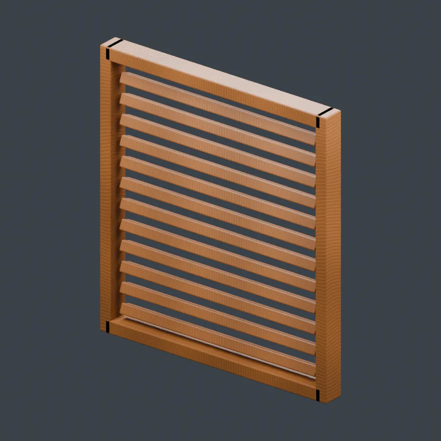 Louvered Window Shutters - Stylized Low Poly 3D Model 3D model | CGTrader