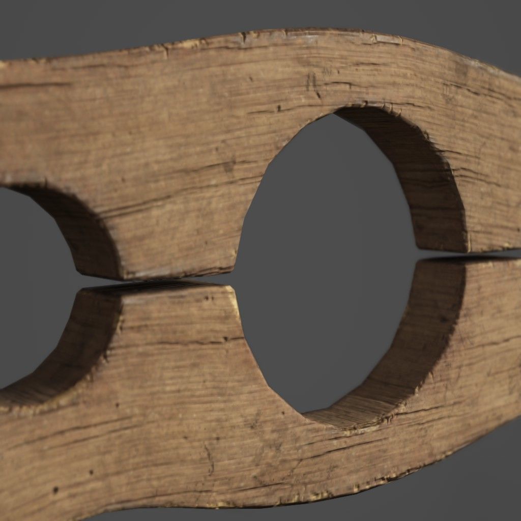 Pillory Wooden Low-poly 3D model_4
