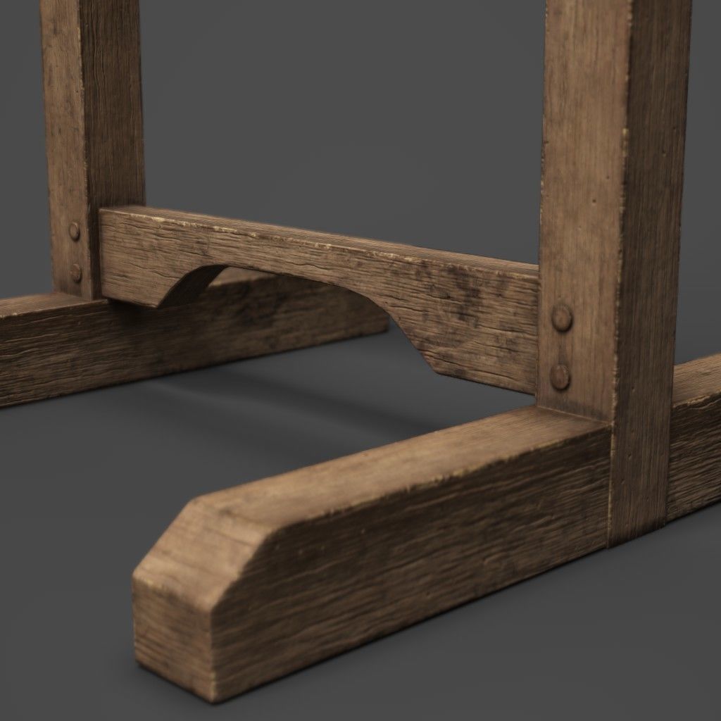 Pillory Wooden Low-poly 3D model_3