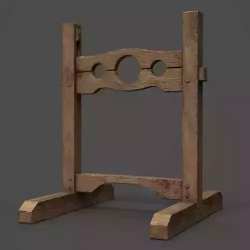 Pillory Wooden Low-poly 3D model