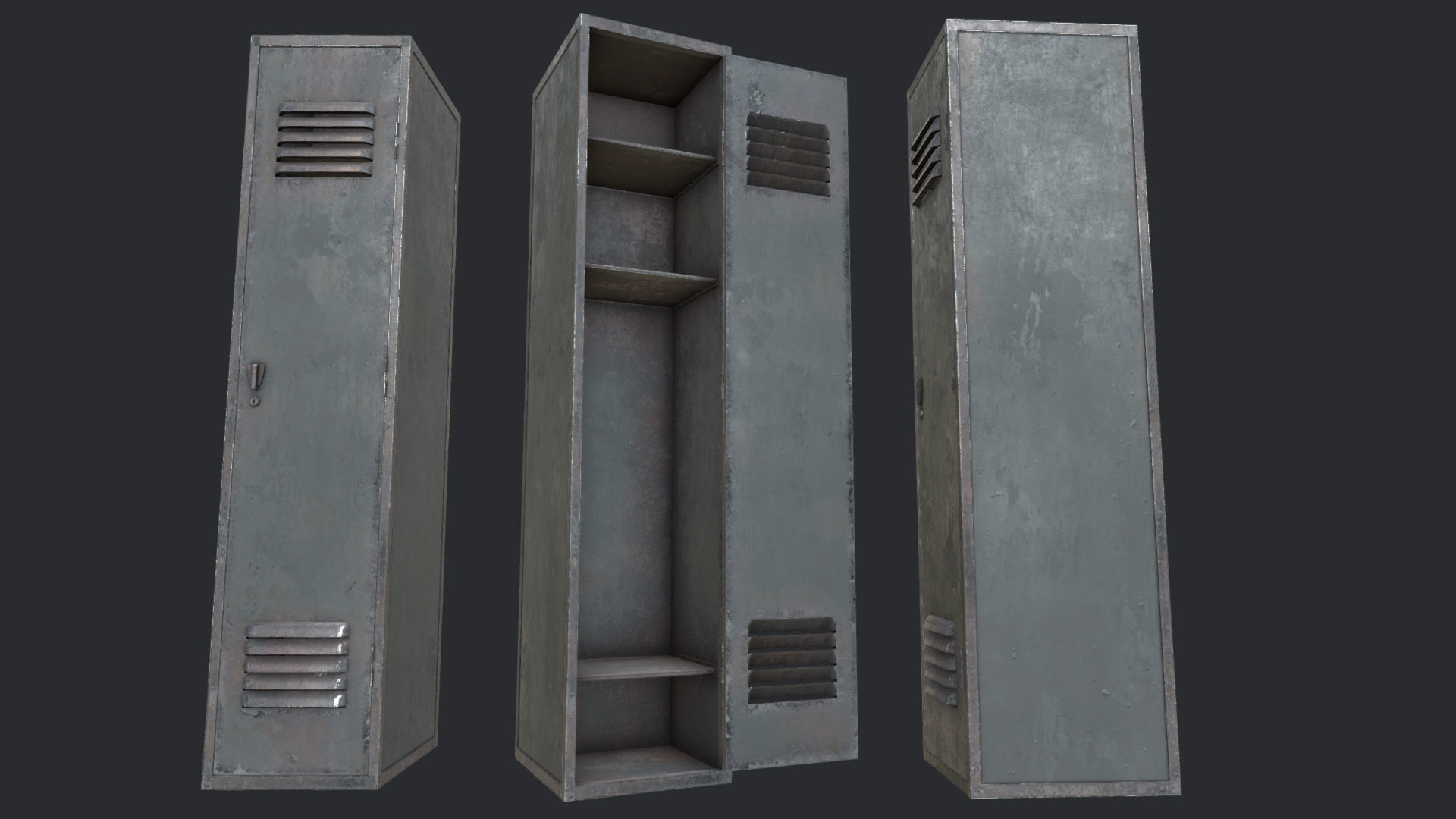 Lockers PBR Low-poly 3D model_2