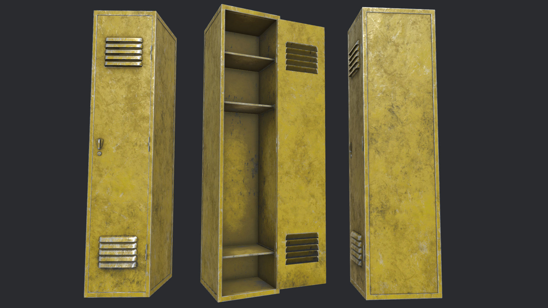 Lockers PBR Low-poly 3D model_8