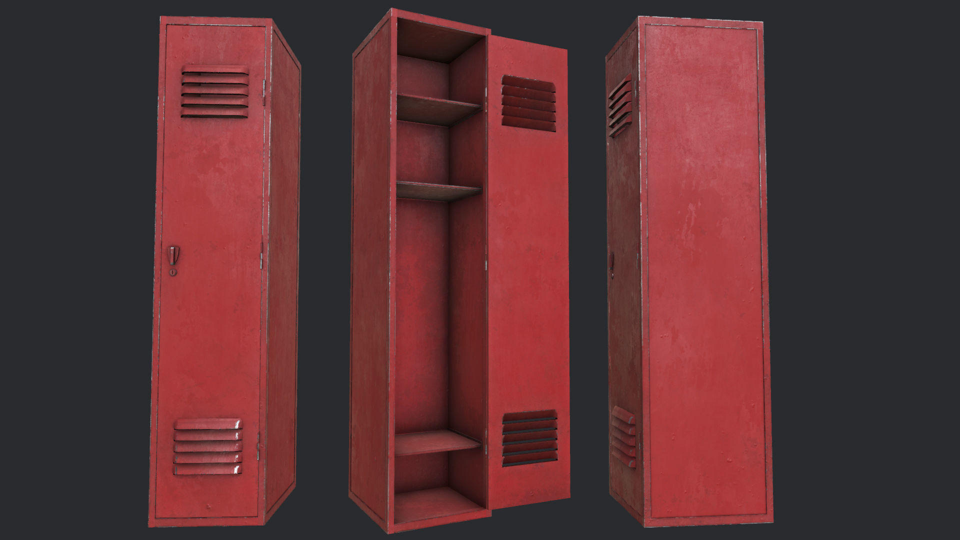 Lockers PBR Low-poly 3D model_6