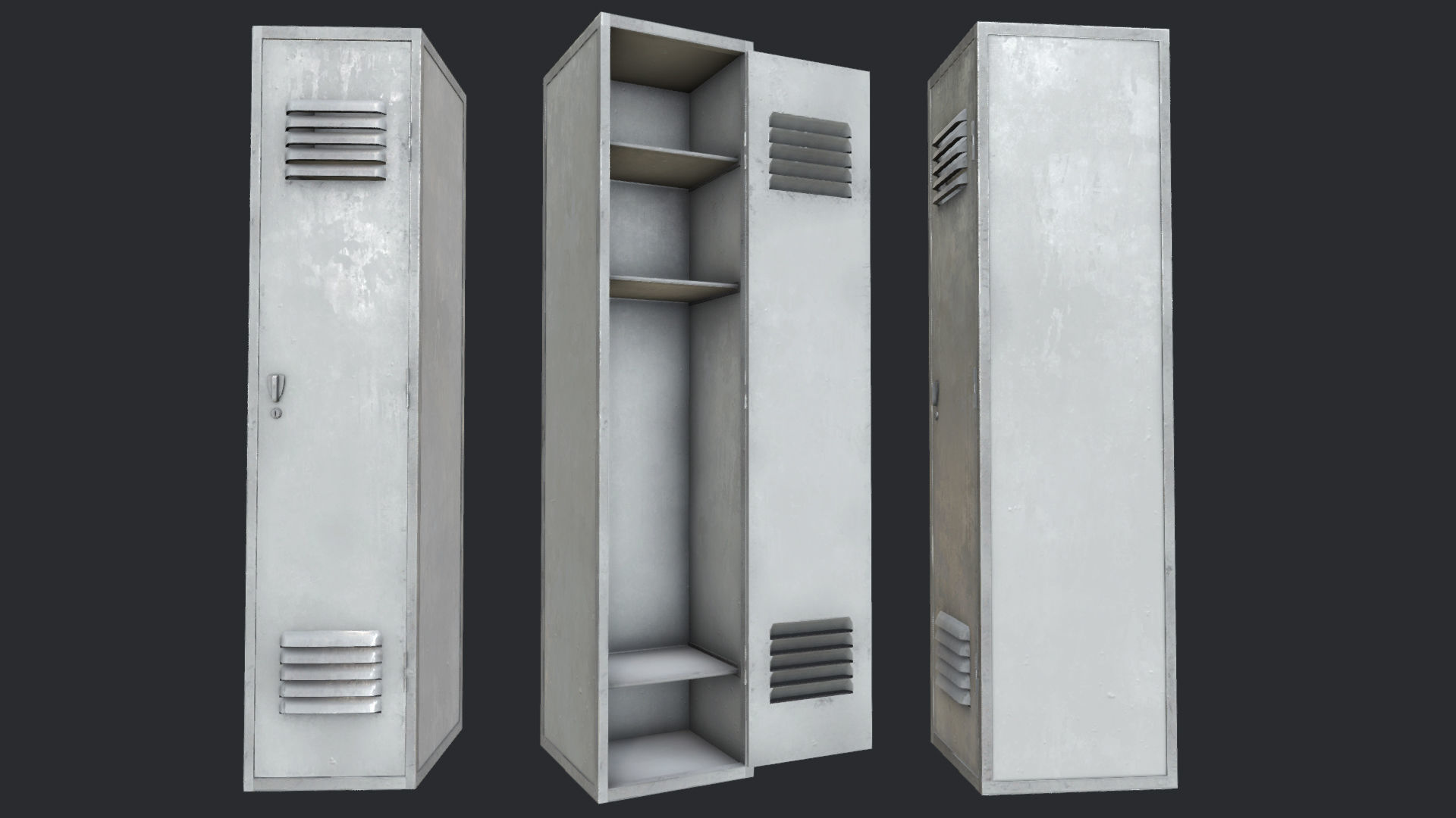 Lockers PBR Low-poly 3D model_5