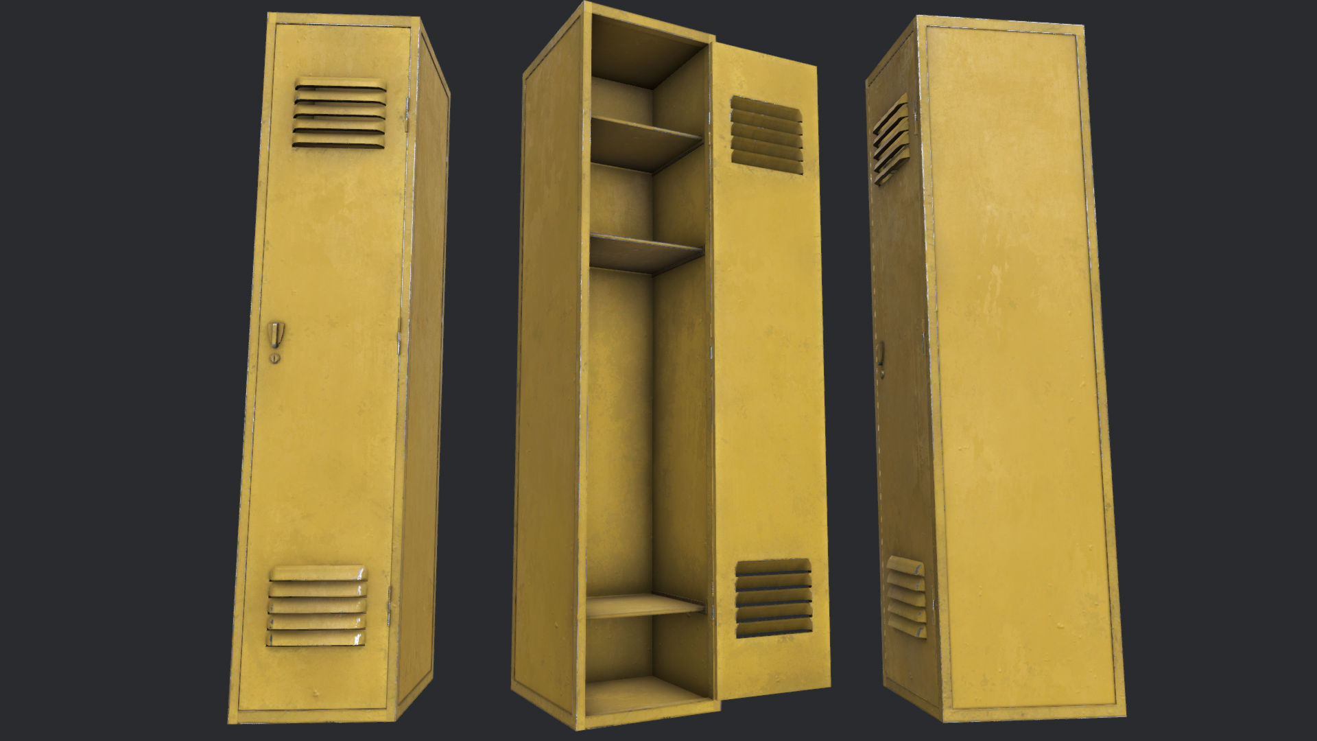 Lockers PBR Low-poly 3D model_4