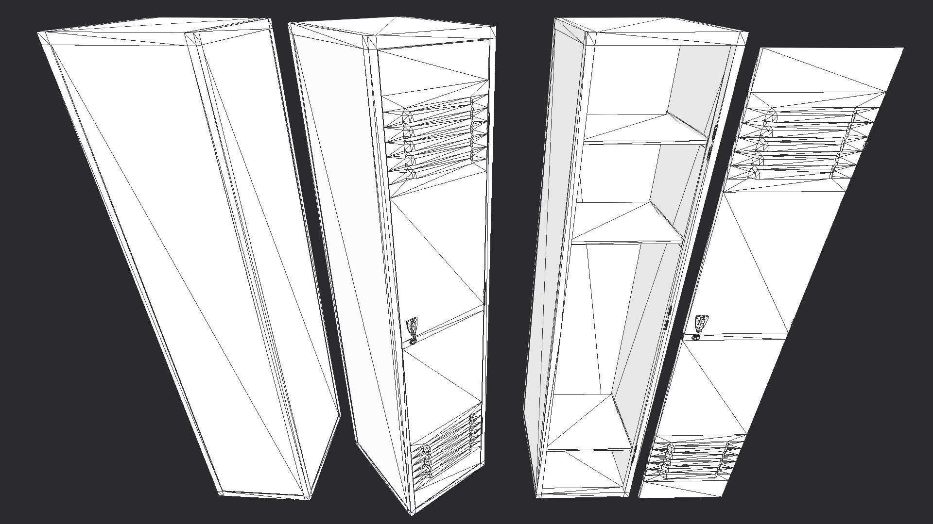 Lockers PBR Low-poly 3D model_9