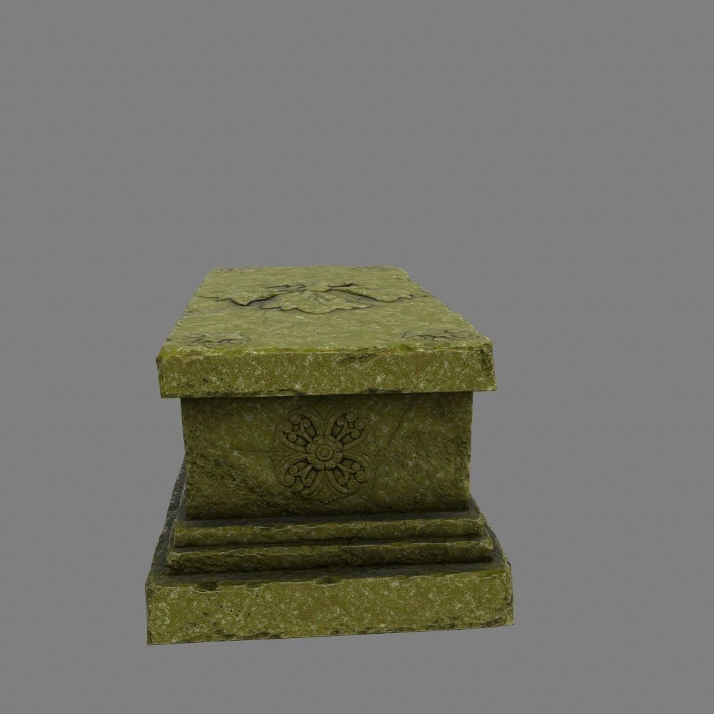 mossy base Low-poly 3D model_2