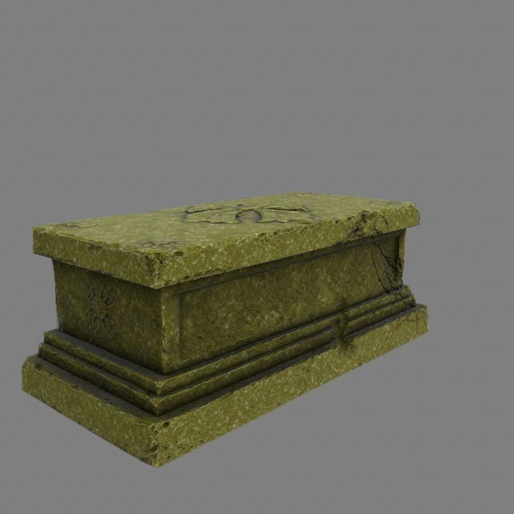 mossy base Low-poly 3D model_3