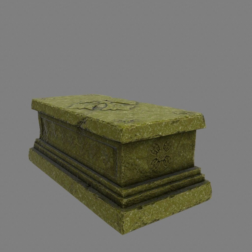 mossy base Low-poly 3D model_5