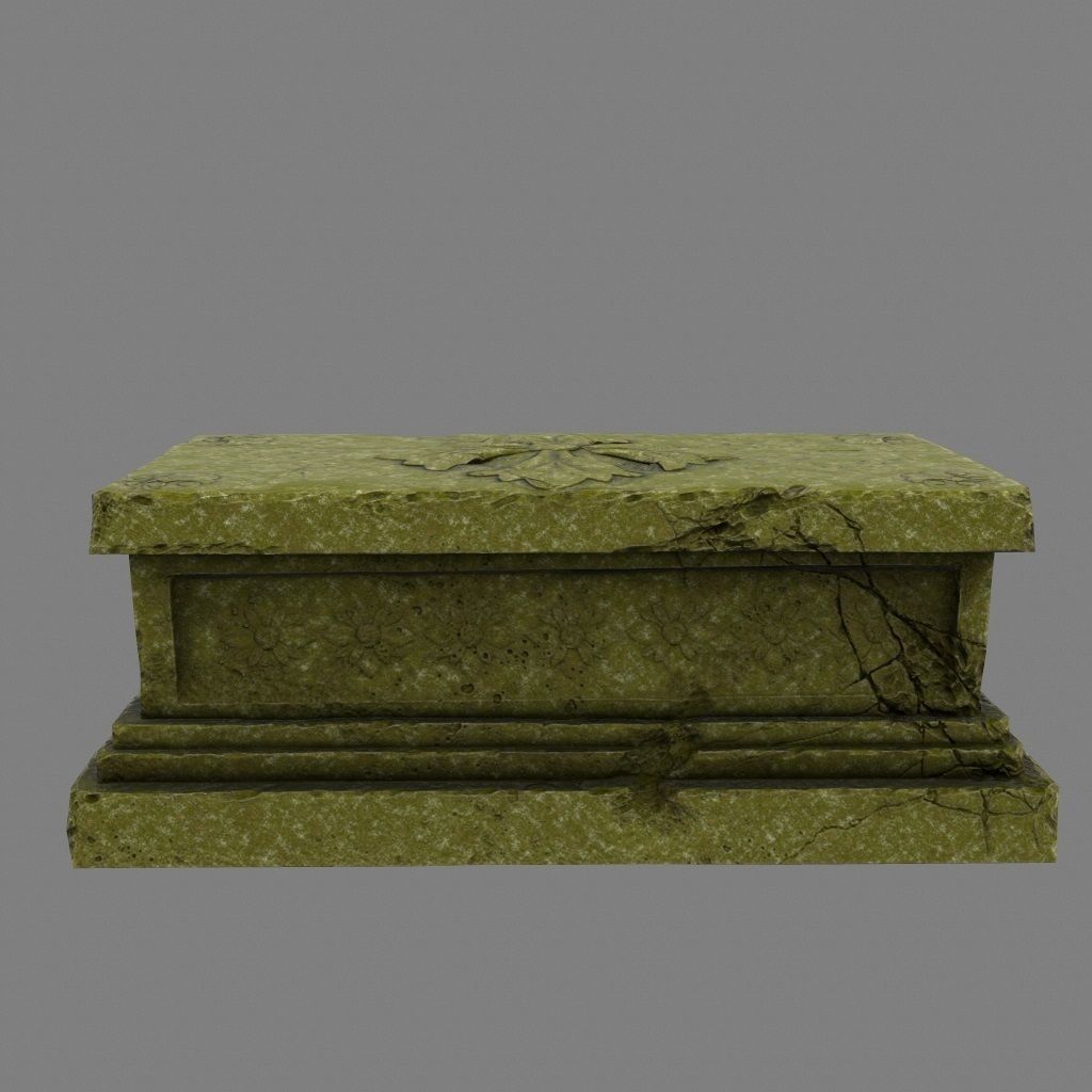 mossy base Low-poly 3D model_1