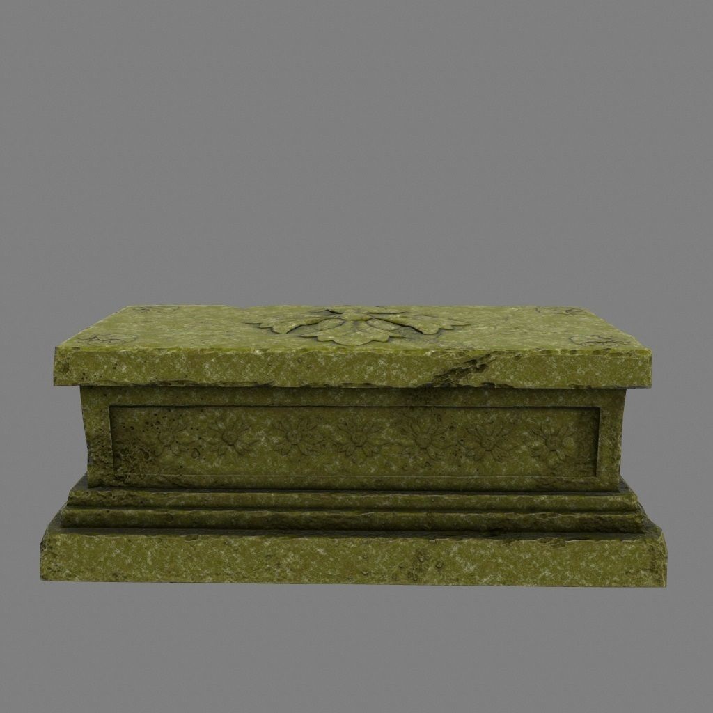 mossy base Low-poly 3D model_8