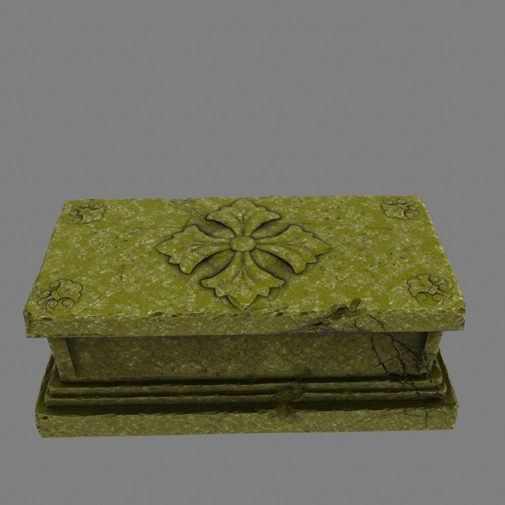 mossy base Low-poly 3D model_4