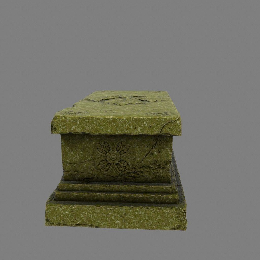 mossy base Low-poly 3D model_6