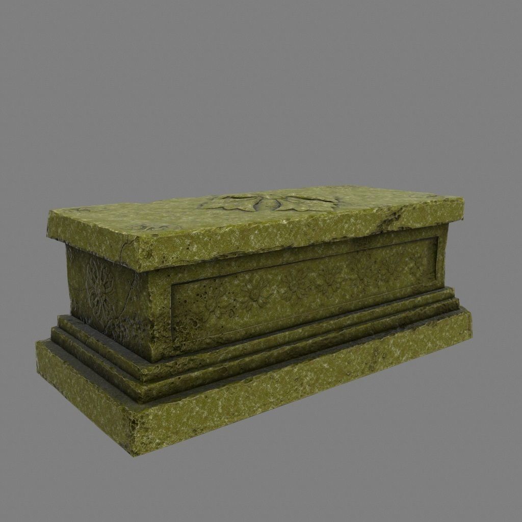 mossy base Low-poly 3D model_7