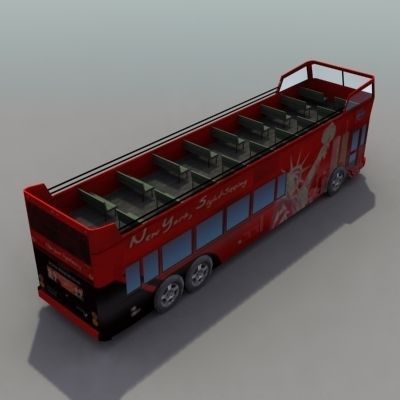 NYC Tour Bus Low-poly 3D model_6