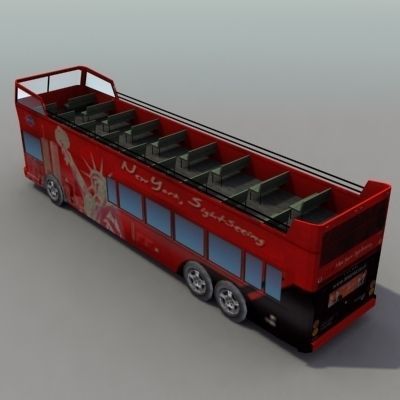 NYC Tour Bus Low-poly 3D model_1