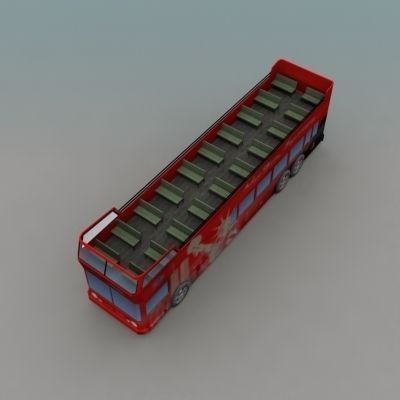 NYC Tour Bus Low-poly 3D model_7