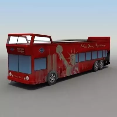 NYC Tour Bus Low-poly 3D model_0