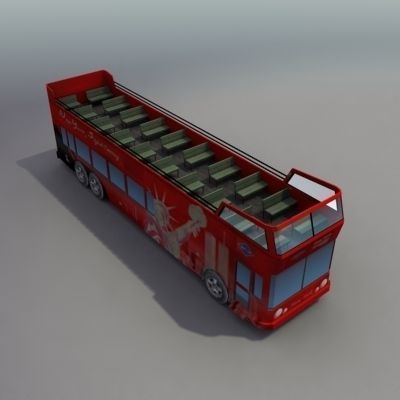 NYC Tour Bus Low-poly 3D model_4