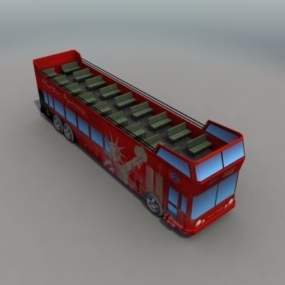 NYC Tour Bus Low-poly 3D model_3