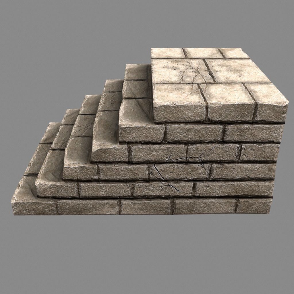 stairway 15 Low-poly 3D model_6