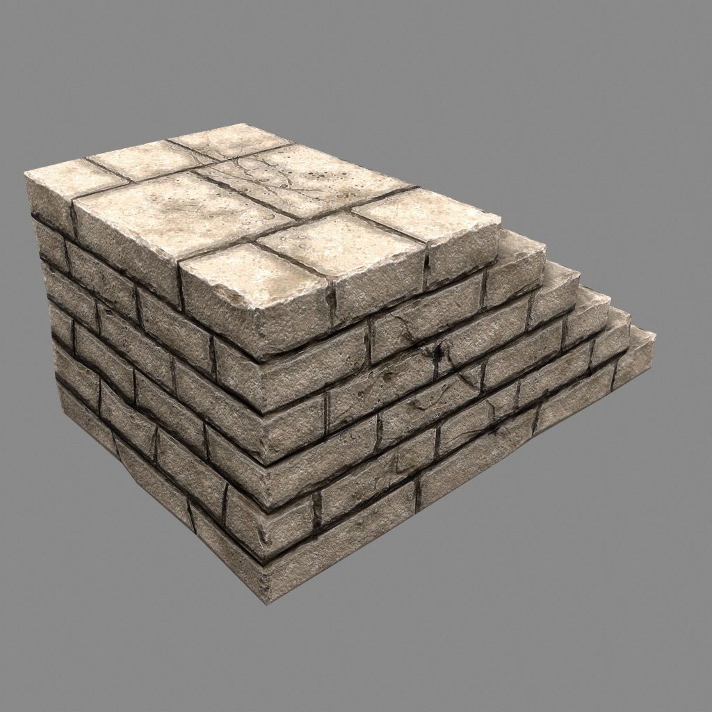 stairway 15 Low-poly 3D model_3