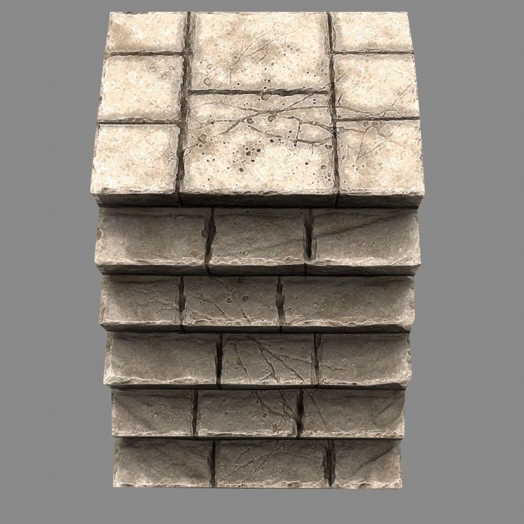 stairway 15 Low-poly 3D model_8