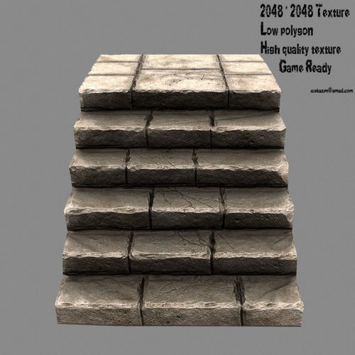 stairway 15 Low-poly 3D model
