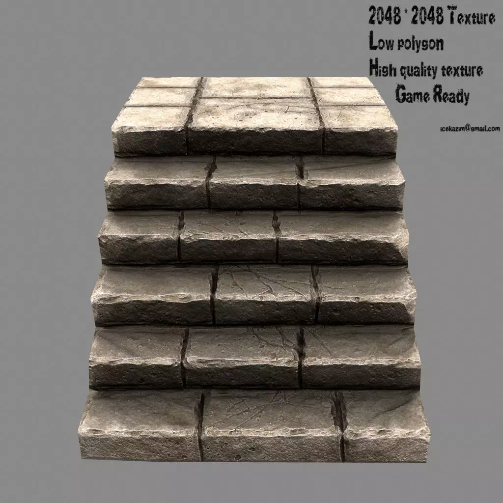 stairway 15 Low-poly 3D model_0