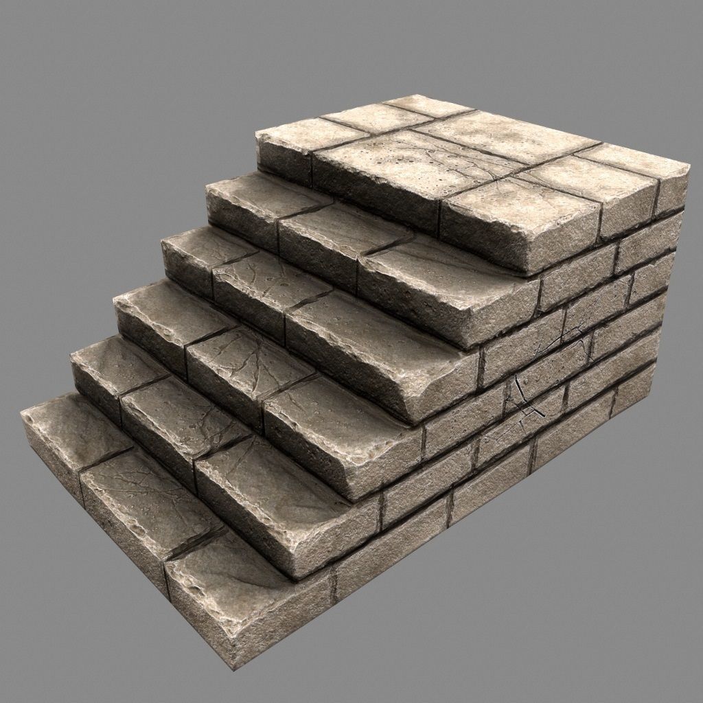 stairway 15 Low-poly 3D model_7