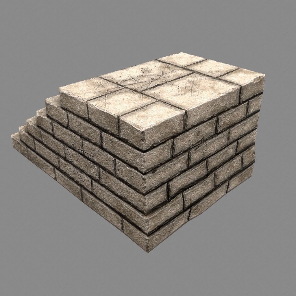 stairway 15 Low-poly 3D model_5