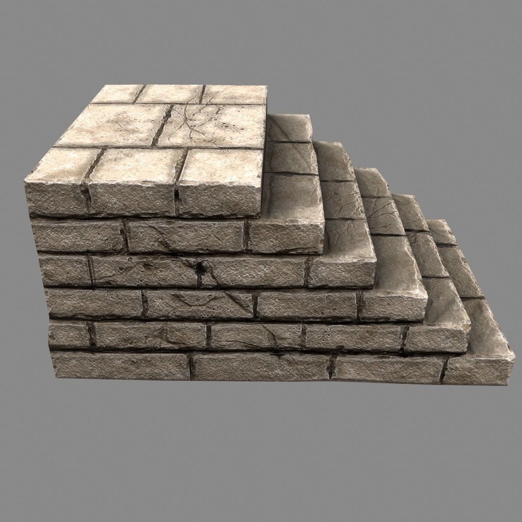 stairway 15 Low-poly 3D model_2