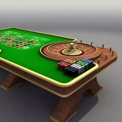 Casino Roulette Table Low-poly 3D model