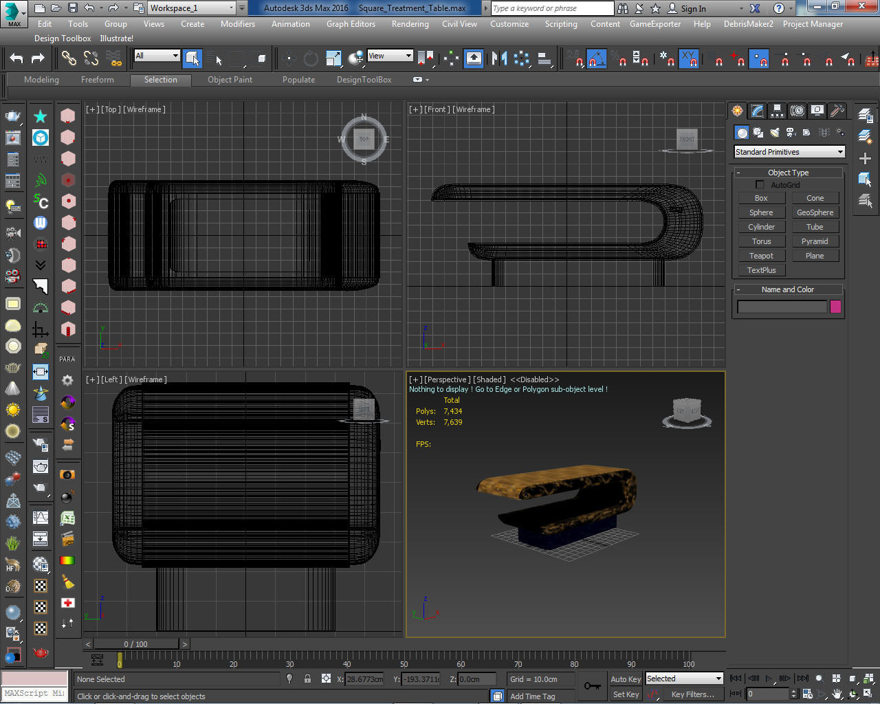 Square Wet Treatment Table 3D model_27