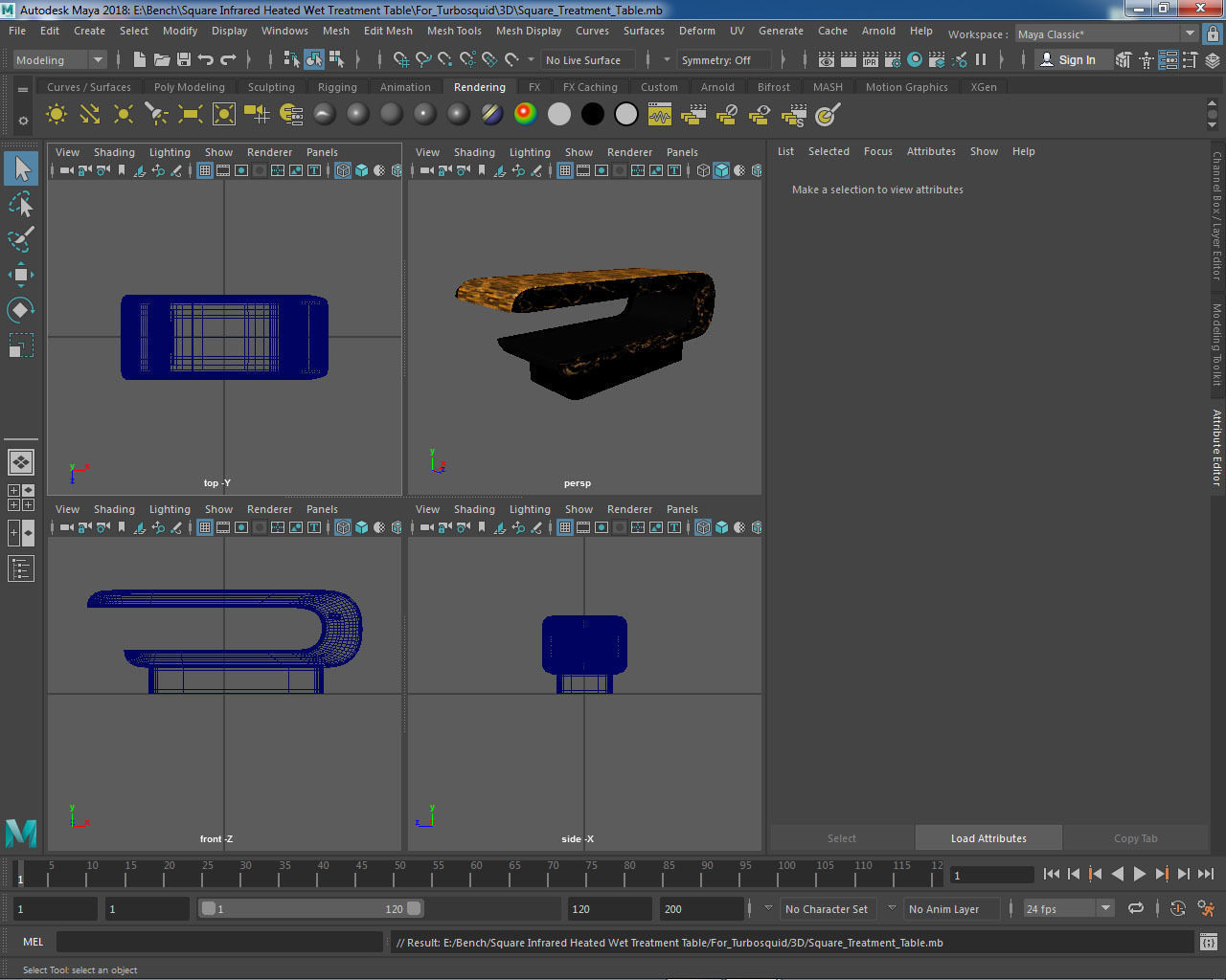 Square Wet Treatment Table 3D model_26