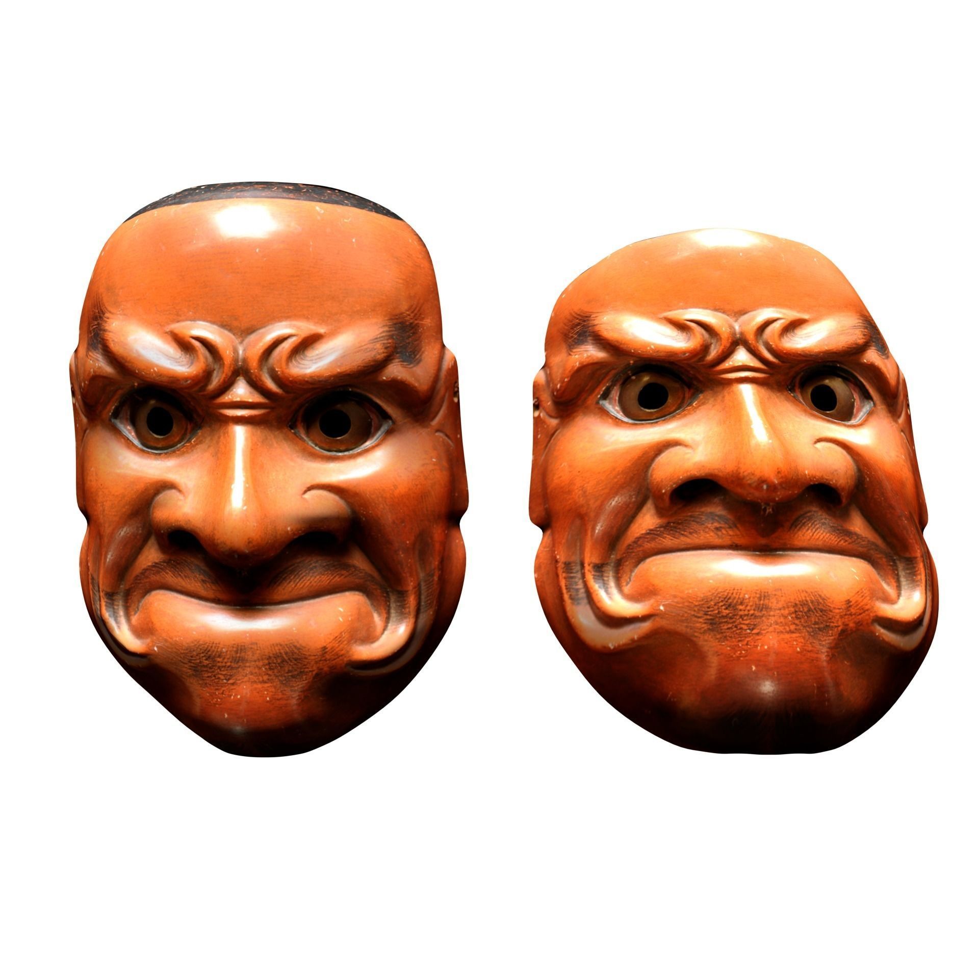Japanese Mask Pack Noh Medieval Fantasy Edo Japan art wall decor Low-poly 3D model_5
