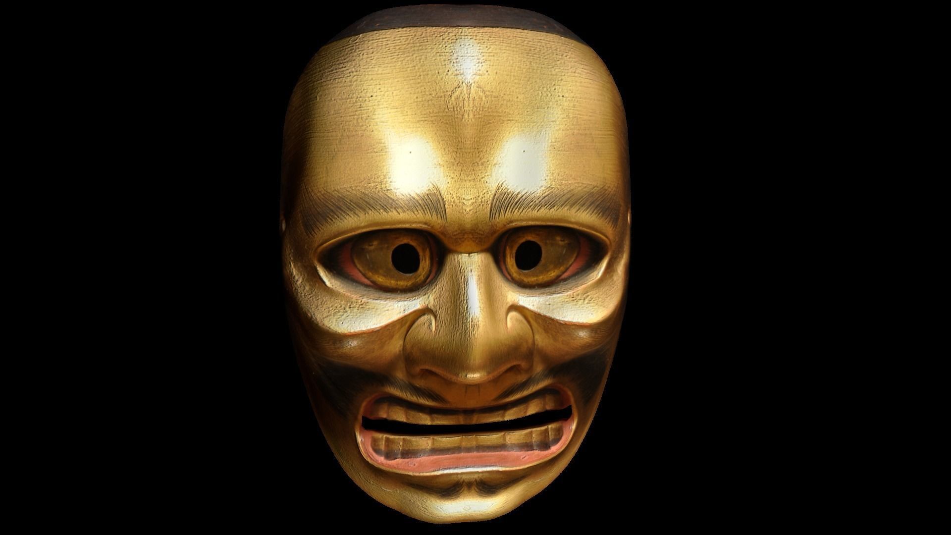 Japanese Mask Pack Noh Medieval Fantasy Edo Japan art wall decor Low-poly 3D model_20