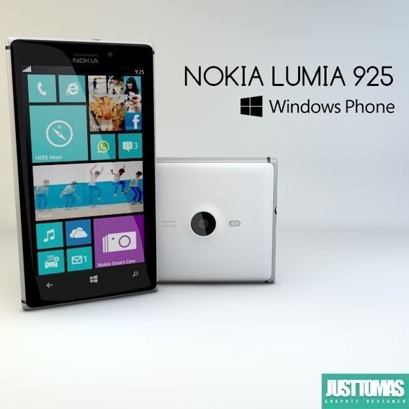 Nokia Lumia 925 Low-poly 3D model_0