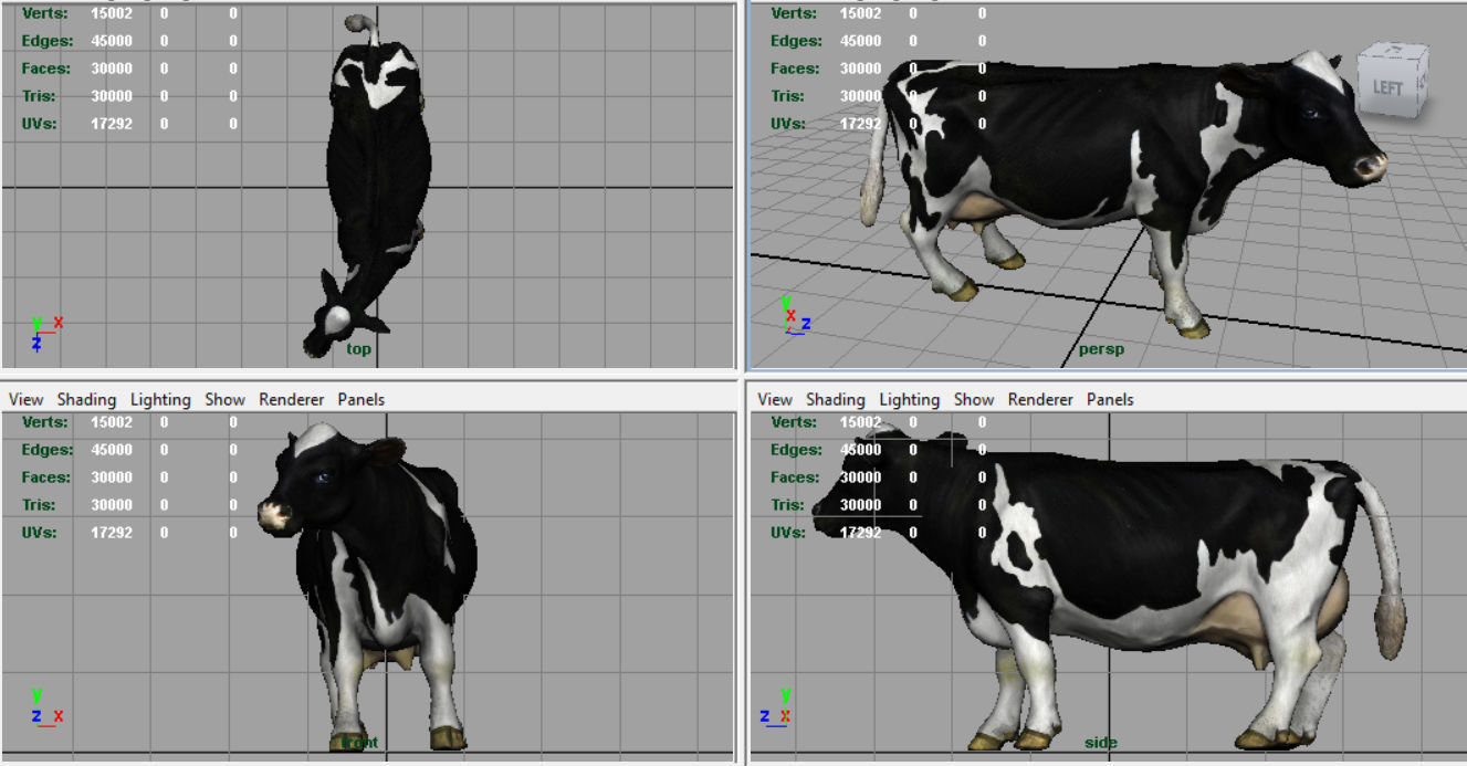 Milk Cow Low-poly 3D model_8