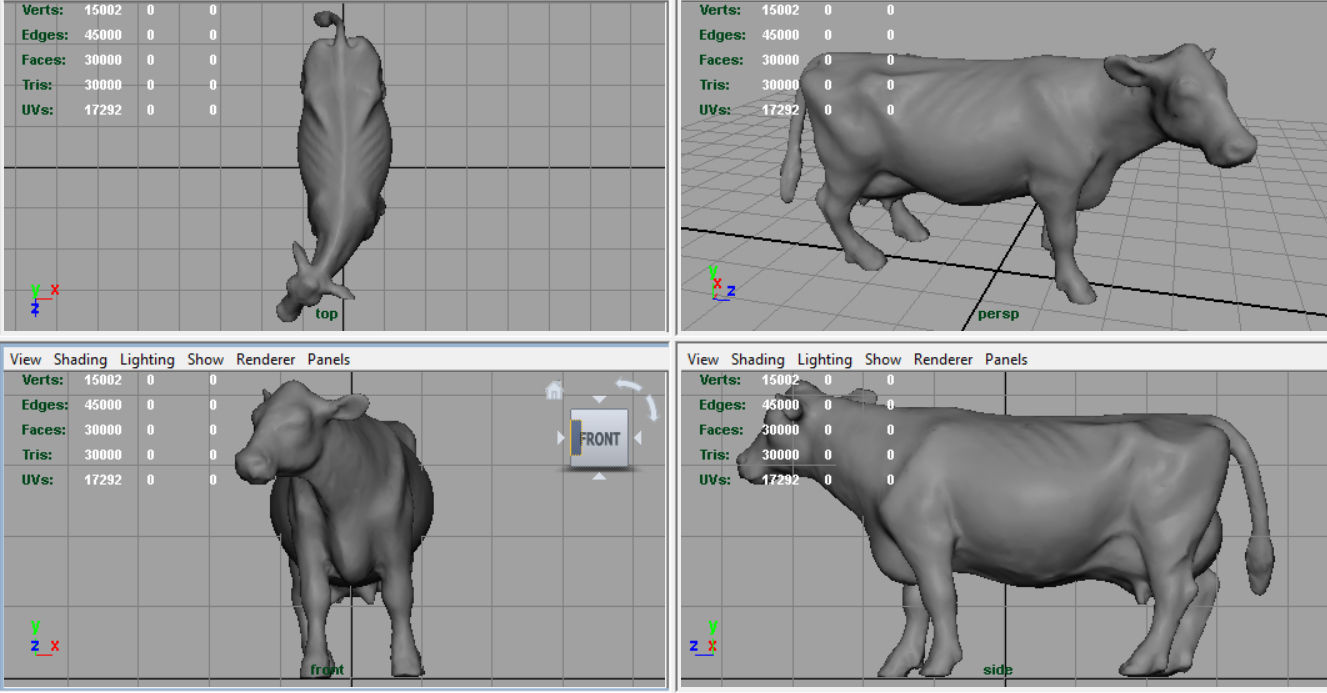 Milk Cow Low-poly 3D model_7