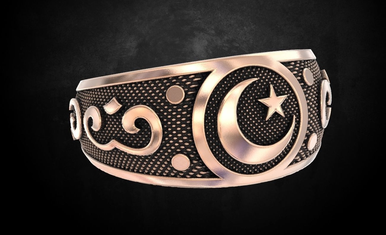 Crescent ring many size 173 3D print model_6