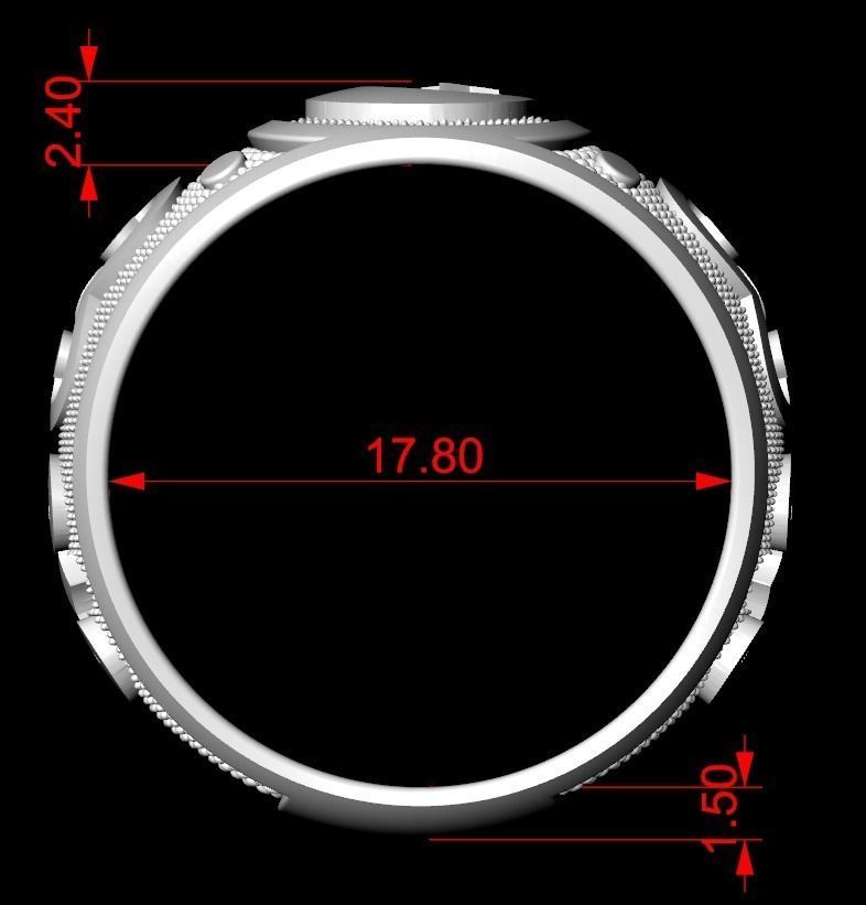 Crescent ring many size 173 3D print model_17
