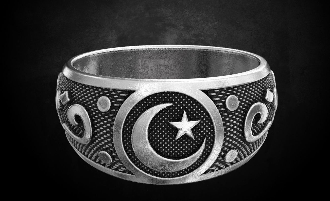 Crescent ring many size 173 3D print model_5