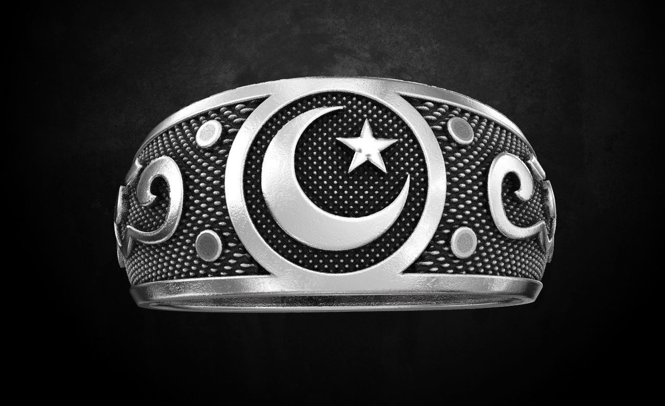 Crescent ring many size 173 3D print model_11