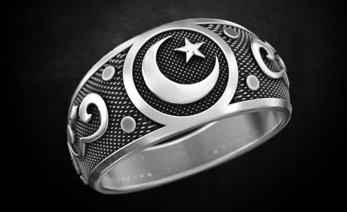 Crescent ring many size 173 3D print model