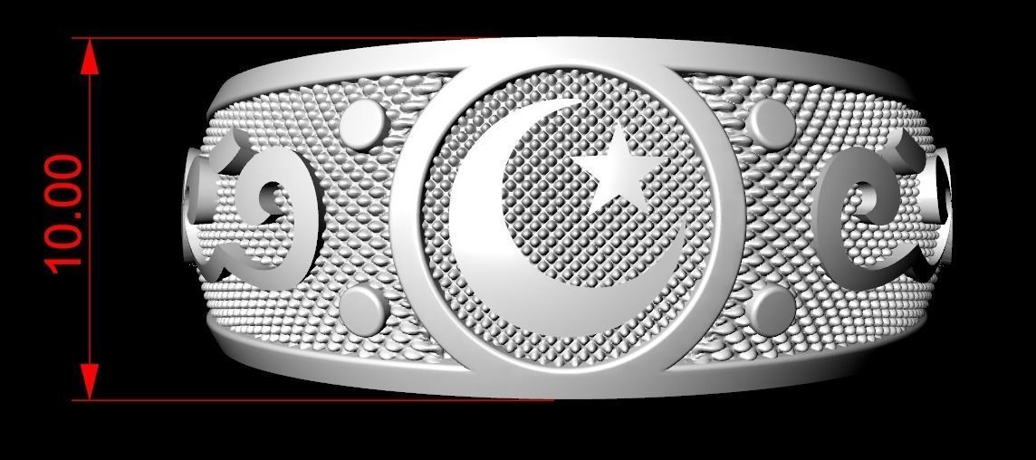 Crescent ring many size 173 3D print model_16