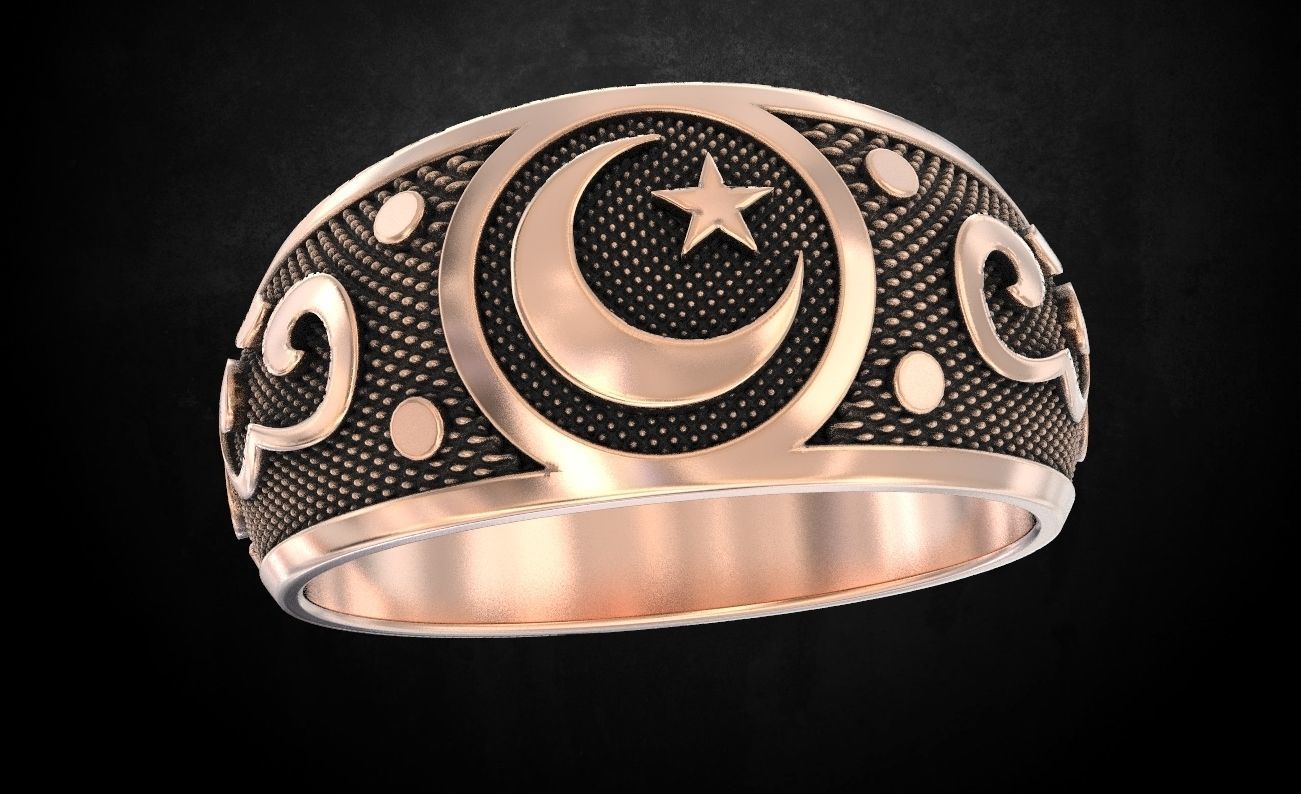 Crescent ring many size 173 3D print model_4