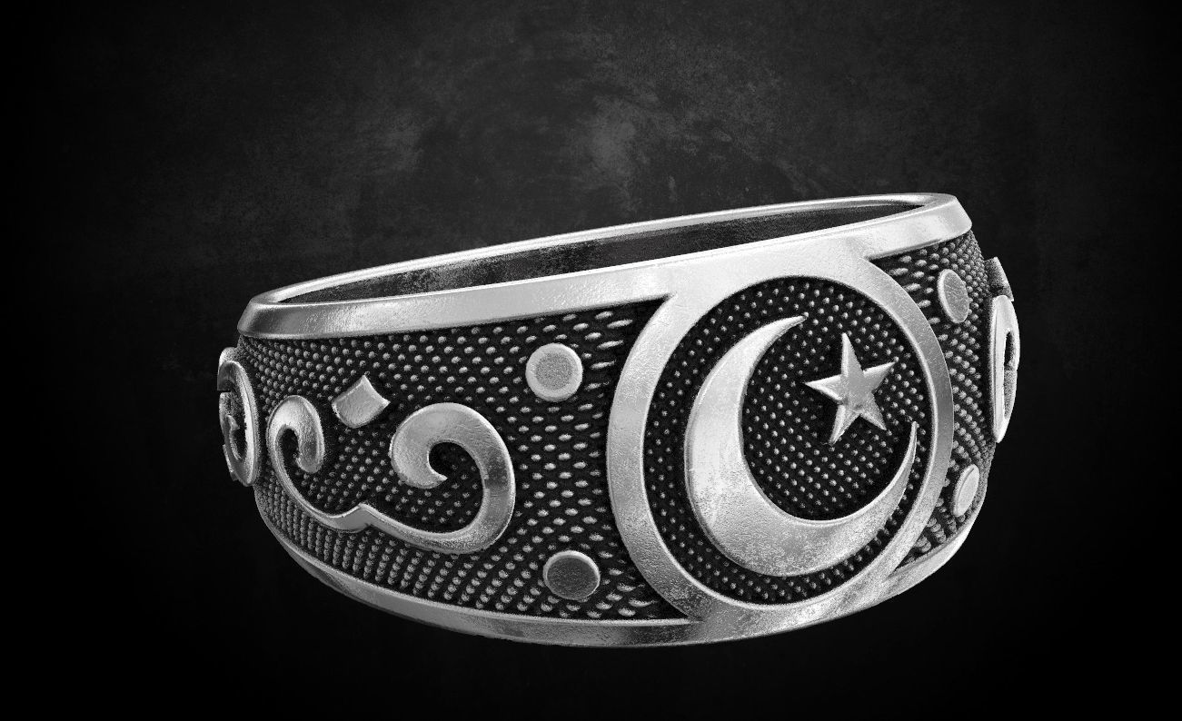 Crescent ring many size 173 3D print model_9