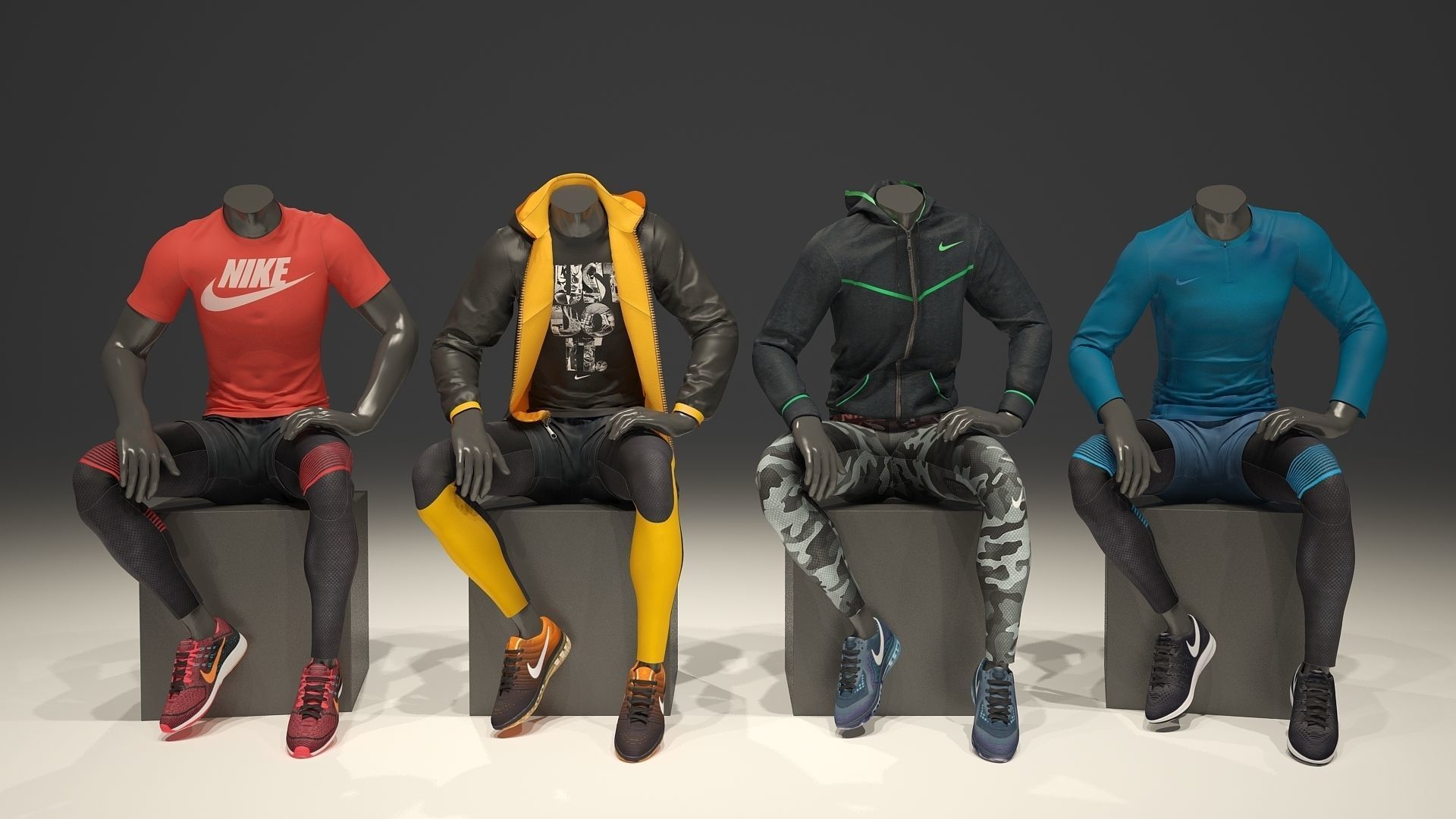 Man mannequin Nike pack 2 3D model_9